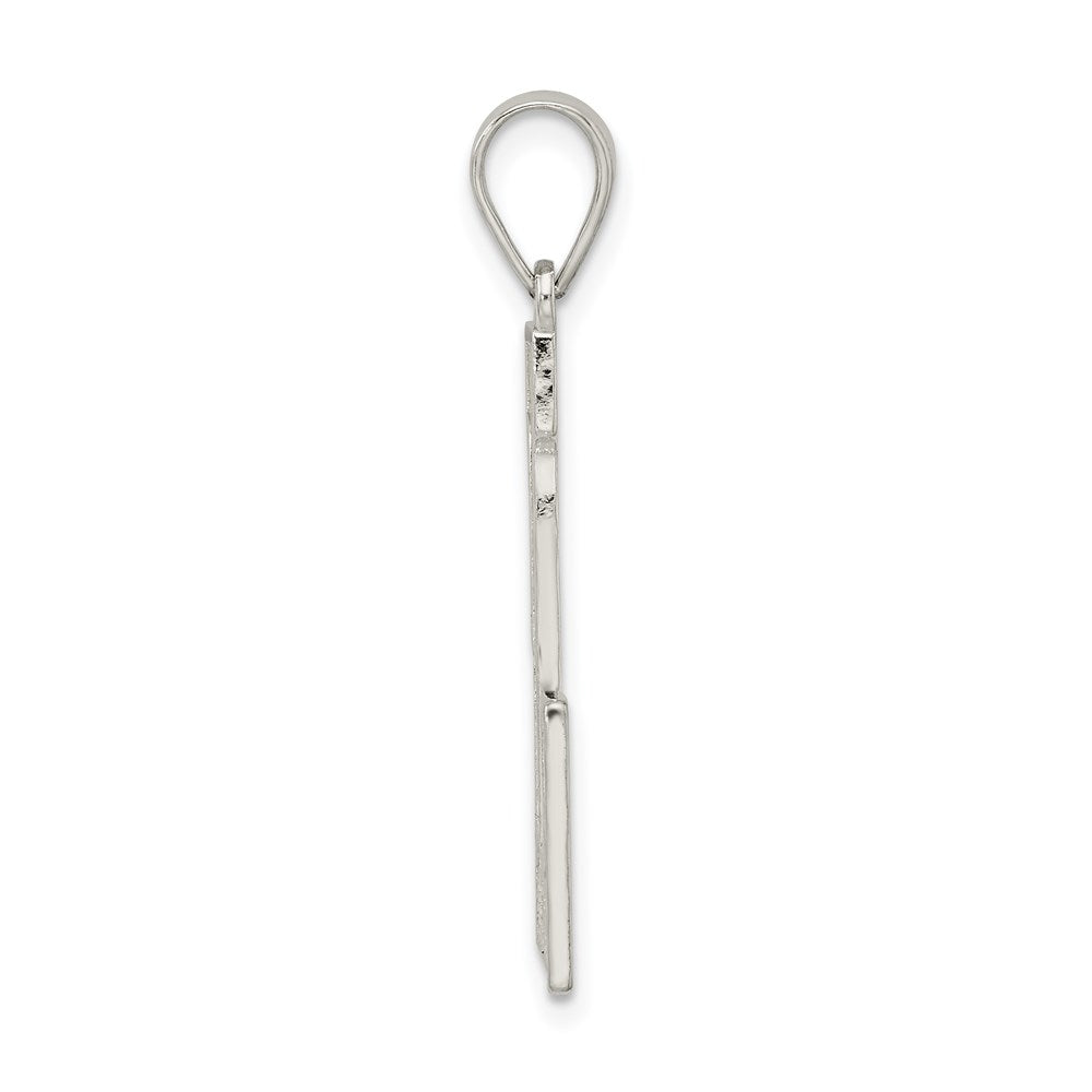 Sterling Silver Rhodium-plated Letter L Initial Pendant QC2766L