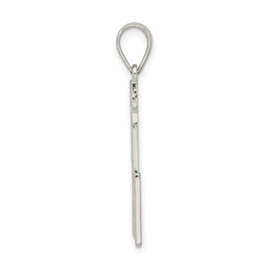Sterling Silver Rhodium-plated Letter L Initial Pendant QC2766L