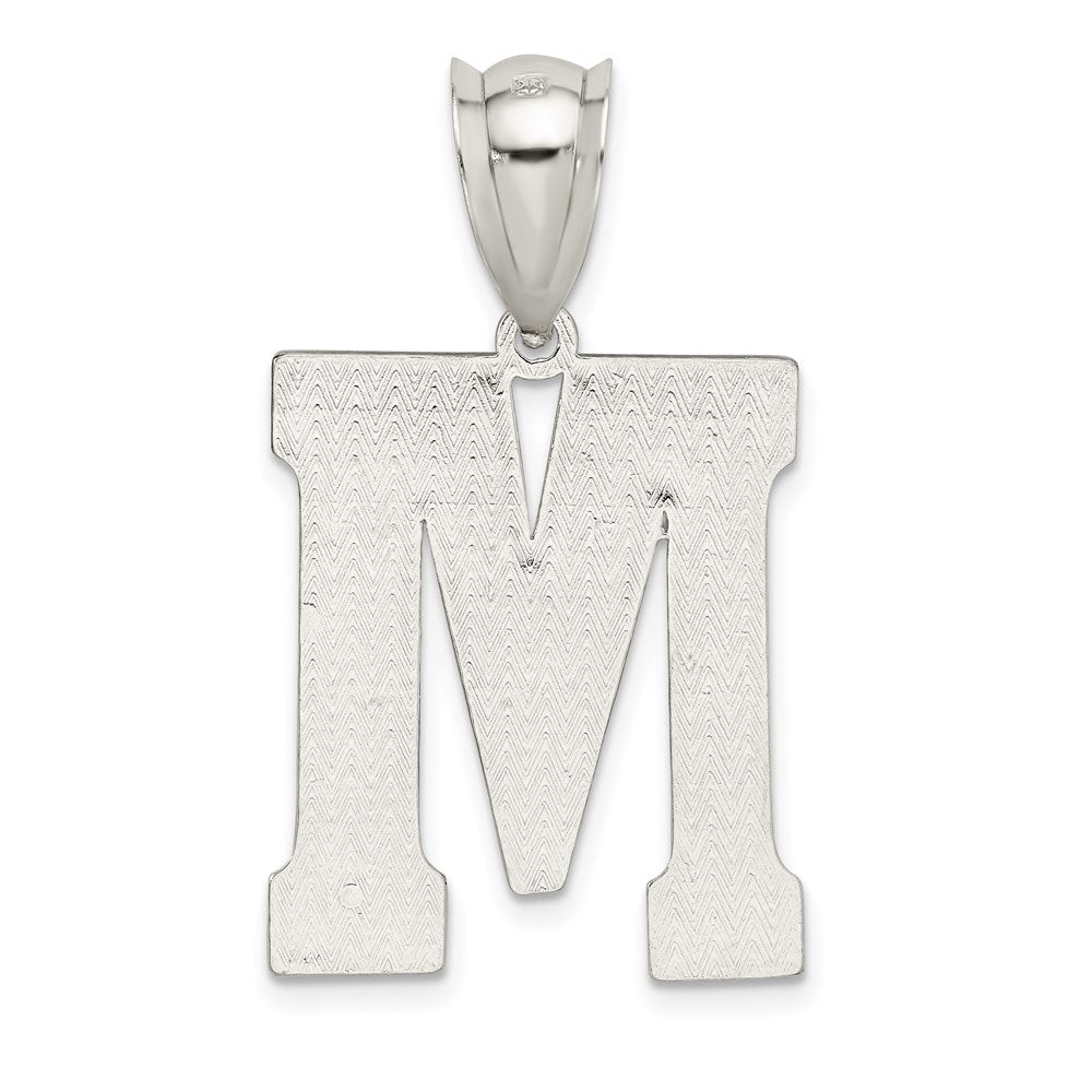 Sterling Silver Rhodium-plated Letter M Initial Pendant QC2766M