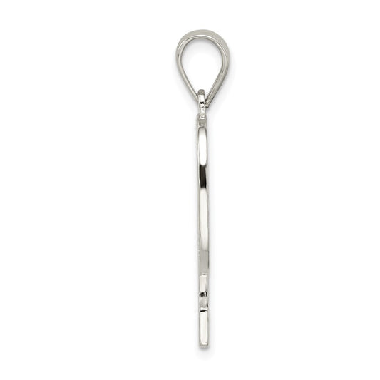 Sterling Silver Rhodium-plated Letter P Initial Pendant QC2766P