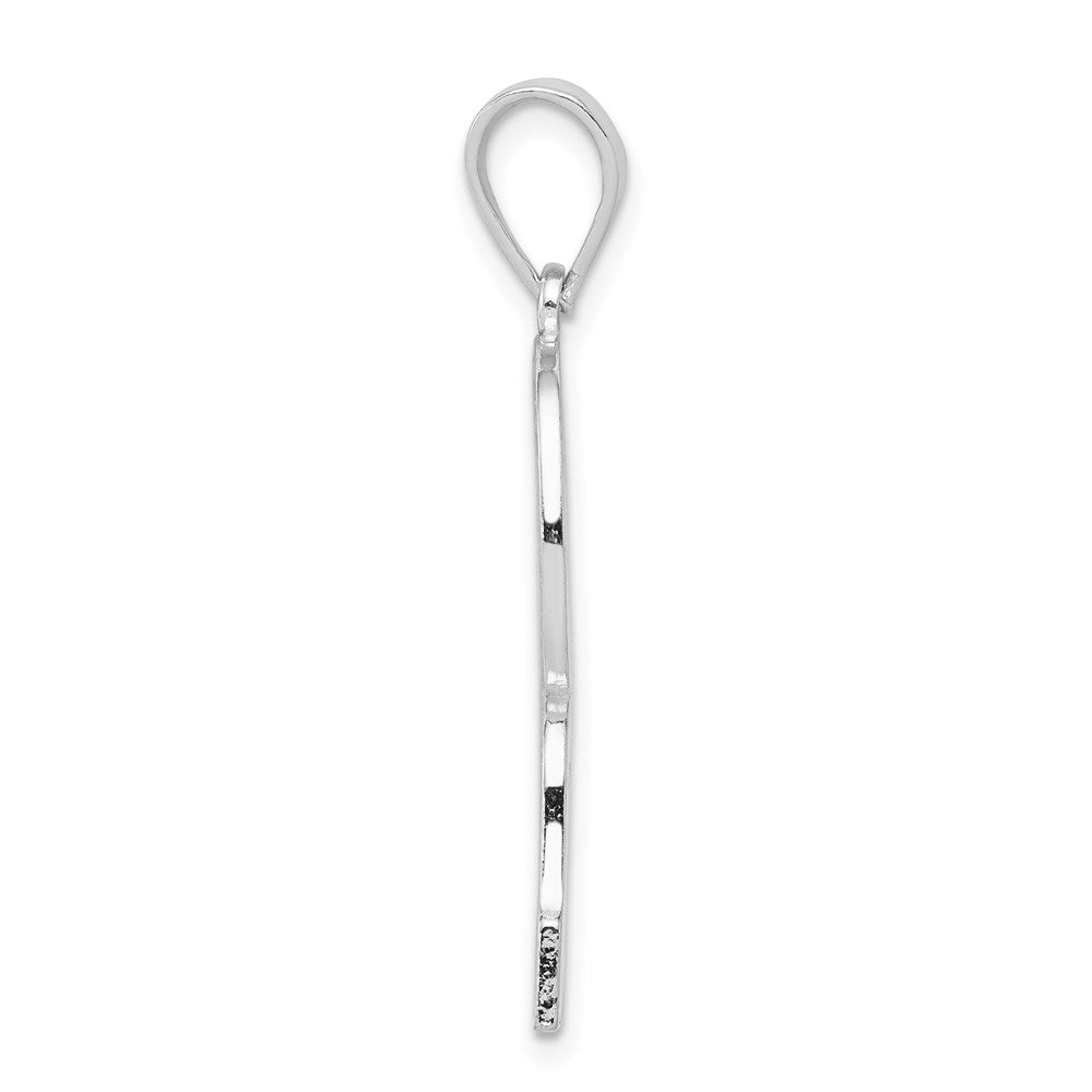 Sterling Silver Rhodium-plated Letter R Initial Pendant QC2766R