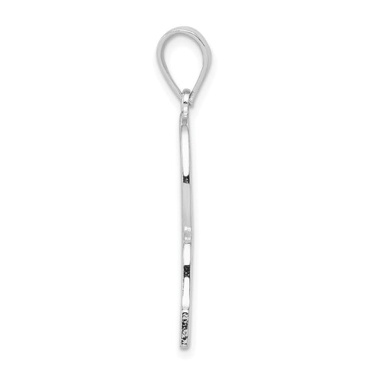 Sterling Silver Rhodium-plated Letter R Initial Pendant QC2766R