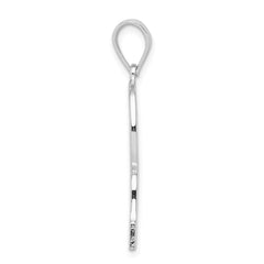 Sterling Silver Rhodium-plated Letter R Initial Pendant QC2766R