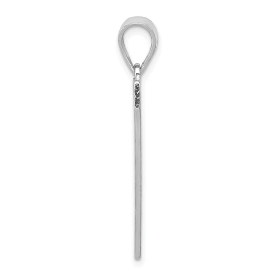 Sterling Silver Rhodium-plated Letter V Initial Pendant QC2766V