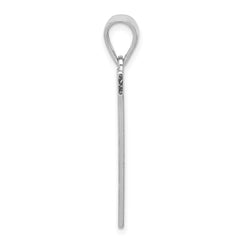 Sterling Silver Rhodium-plated Letter V Initial Pendant QC2766V