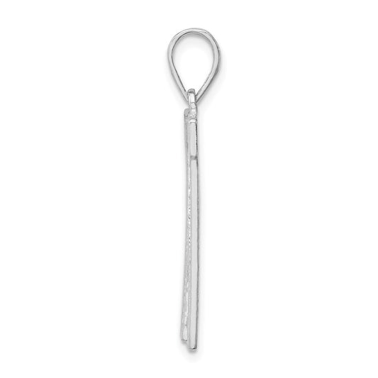 Sterling Silver Rhodium-plated Letter W Initial Pendant QC2766W