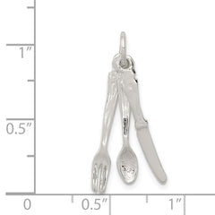 Sterling Silver Knife, Fork & Spoon Charm QC2774
