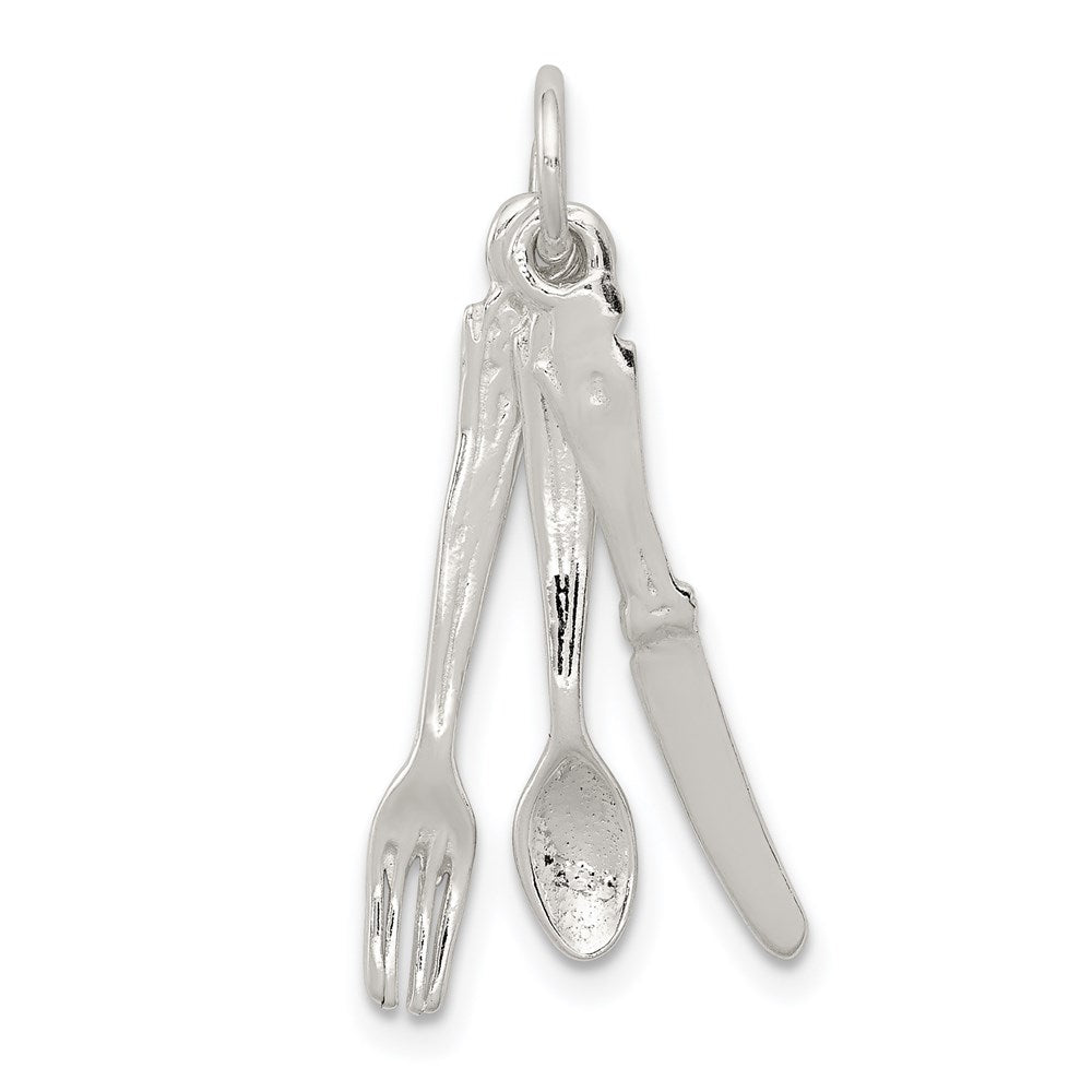 Sterling Silver Knife, Fork & Spoon Charm QC2774