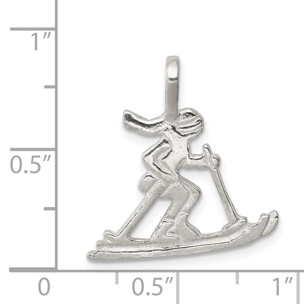 Sterling Silver Skier Pendant QC2796