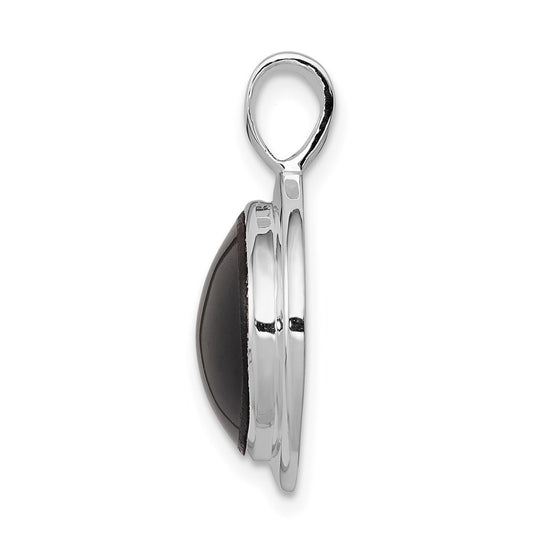 Sterling Silver Rhodium Plated Onyx Pendant QC2958