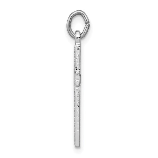 Sterling Silver Rhodium-plated Heart Cross Charm QC3226