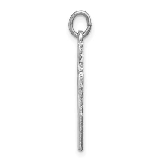 Sterling Silver Rhodium-plated Cut-out Cross Charm QC3243
