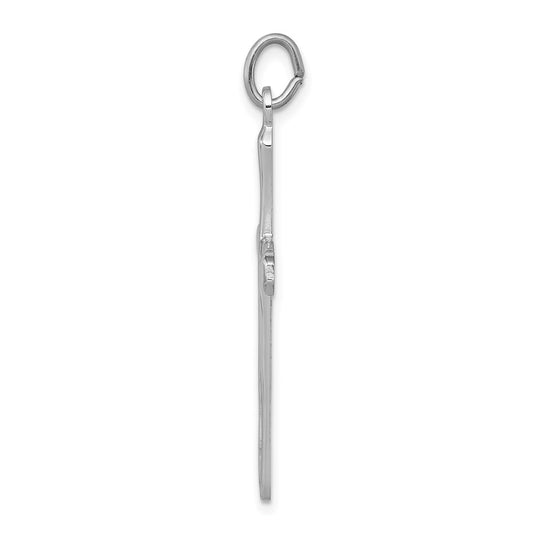 Sterling Silver Rhodium-plated & Vermeil Nail Cross Pendant QC3265