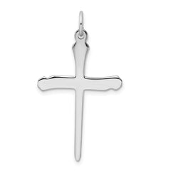 Sterling Silver Rhodium-plated & Vermeil Nail Cross Pendant QC3265