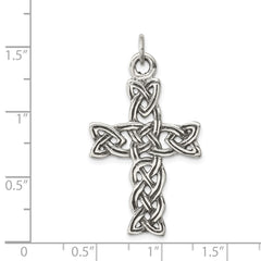 Sterling Silver Antiqued Celtic Cross Pendant QC3277