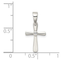 Sterling Silver CZ Cross Pendant QC3305