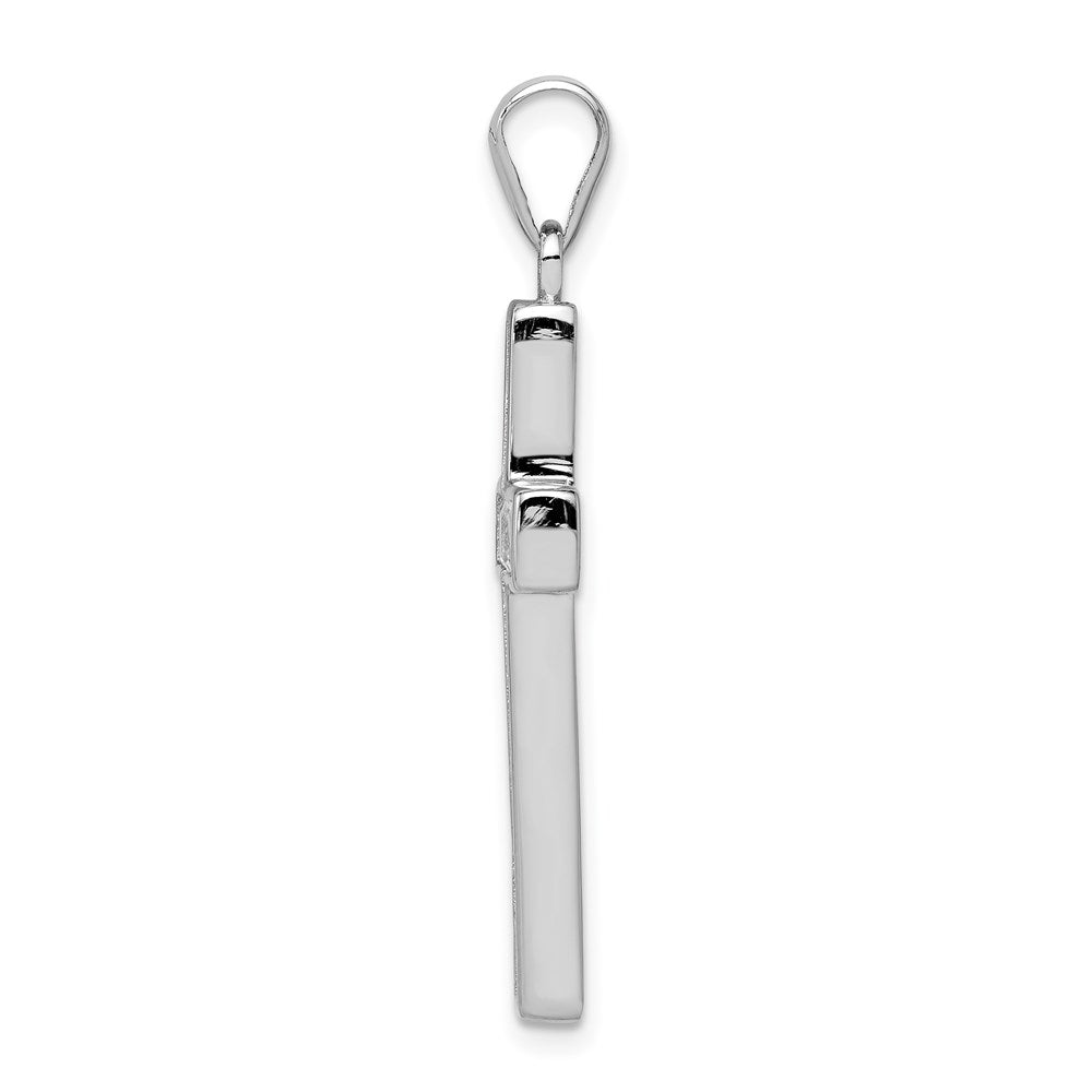 Sterling Silver Rhodium-plated CZ Cross Pendant QC3306