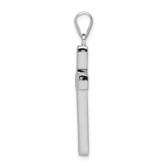 Sterling Silver Rhodium-plated CZ Cross Pendant QC3306