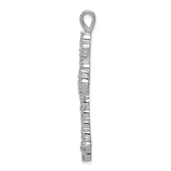 Sterling Silver Rhodium-plated CZ Cross Pendant QC3317