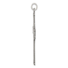 Sterling Silver Antiqued, Textured and Brushed Cross Pendant QC3361
