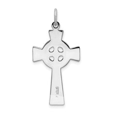Sterling Silver Rhodium-plated Celtic Cross Pendant QC3368