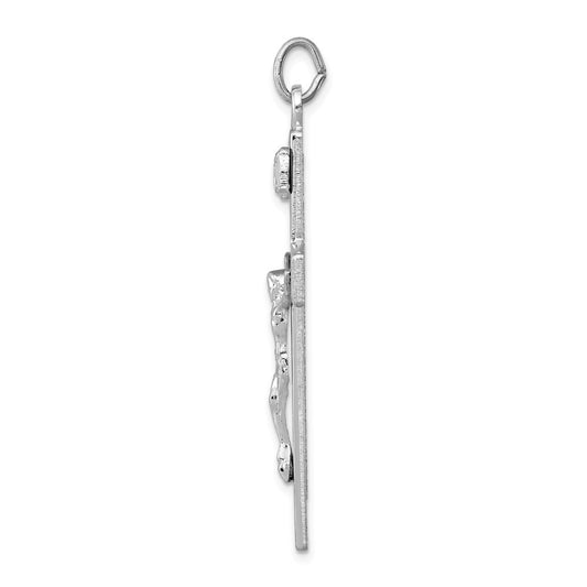 Sterling Silver Rhodium-plated Crucifix Pendant QC3382