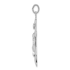Sterling Silver Rhodium-plated INRI Crucifix Pendant QC3392