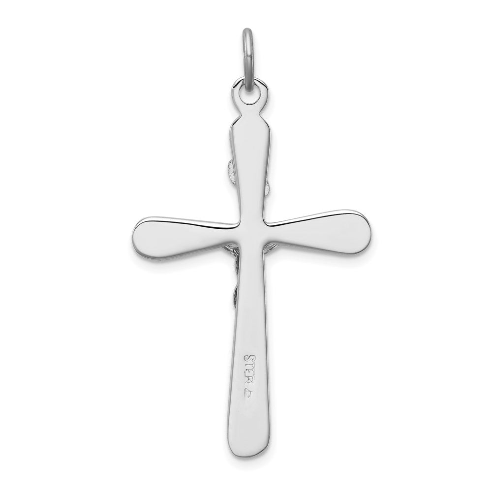 Sterling Silver Rhodium-plated INRI Crucifix Pendant QC3392