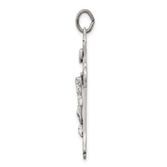 Sterling Silver Antiqued INRI Crucifix Pendant QC3418