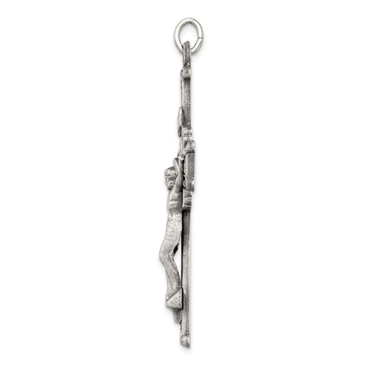 Sterling Silver Antiqued INRI Crucifix Pendant QC3429