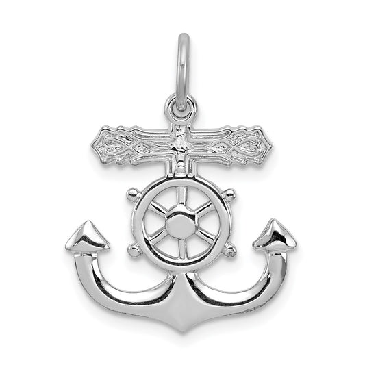 Sterling Silver Rhodium-plated Mariner Cross Pendant QC3435