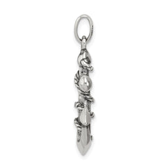 Sterling Silver Antiqued Cross Pendant QC3436