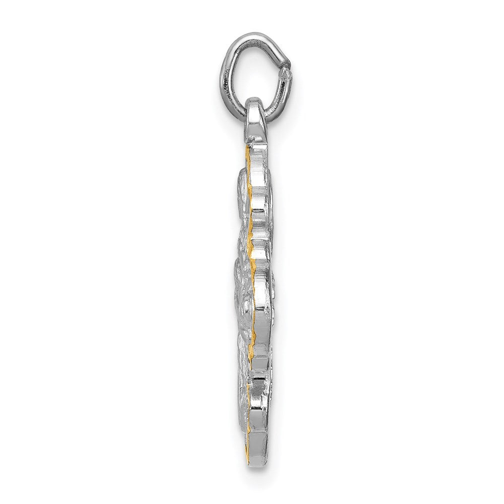 Sterling Silver Rhodium-plated & Vermeil 4-way Medal QC3462
