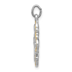 Sterling Silver Rhodium-plated & Vermeil 4-way Medal QC3462
