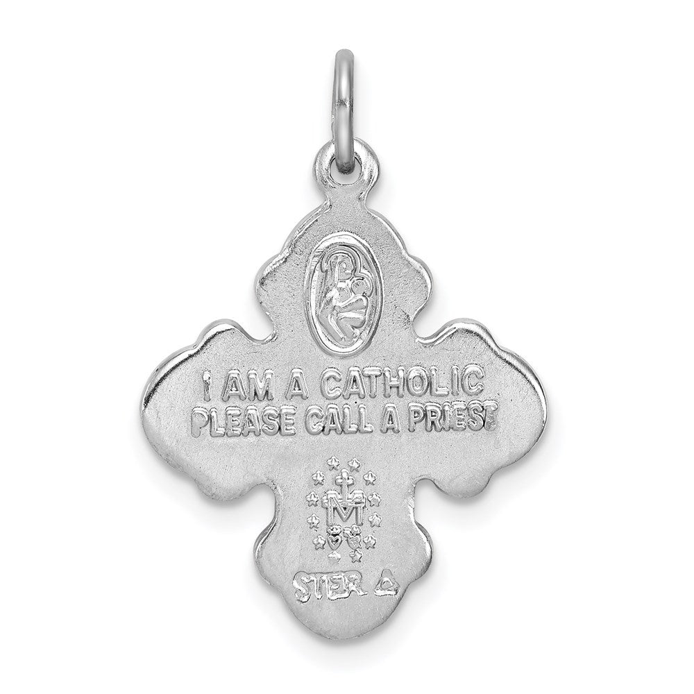 Sterling Silver Rhodium-plated & Vermeil 4-way Medal QC3462