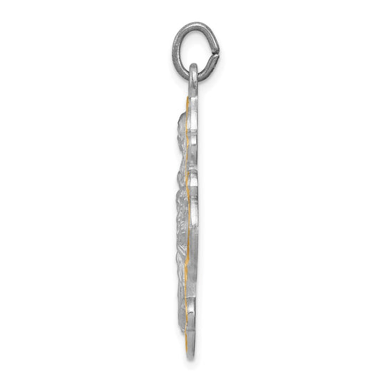 Sterling Silver Rhodium-plated 4-way Medal QC3463