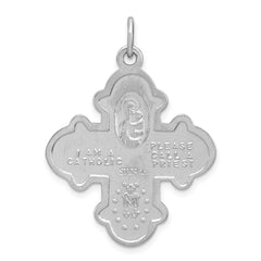 Sterling Silver Rhodium-plated 4-way Medal QC3463