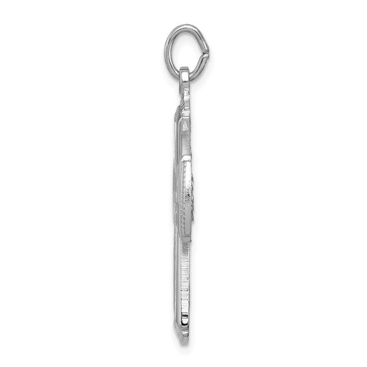 Sterling Silver Rhodium-plated Satin Cross Pendant QC3465
