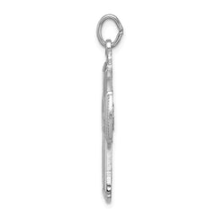 Sterling Silver Rhodium-plated Satin Cross Pendant QC3465