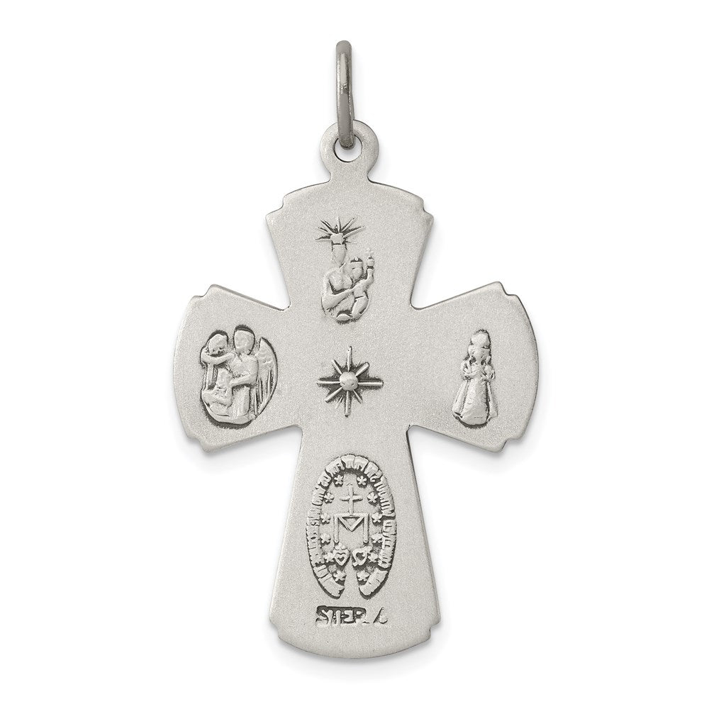 Sterling Silver Antiqued Cross Pendant QC3467