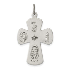 Sterling Silver Antiqued Cross Pendant QC3467