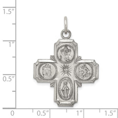 Sterling Silver Antiqued 4-way Medal QC3468
