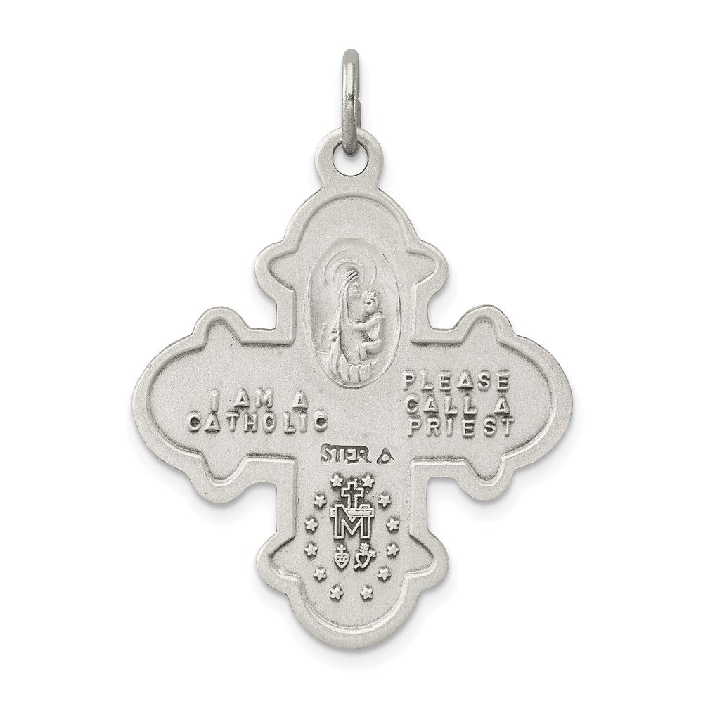 Sterling Silver Antiqued 4-way Medal QC3469