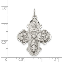 Sterling Silver Antiqued 4-way Medal QC3469