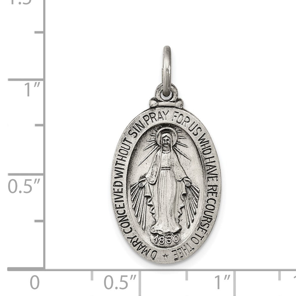 Sterling Silver Antiqued Miraculous Medal QC3490