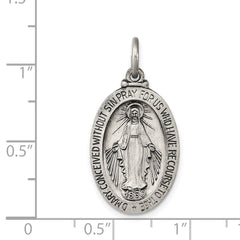 Sterling Silver Antiqued Miraculous Medal QC3490