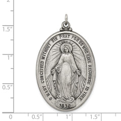 Sterling Silver Antiqued Miraculous Medal QC3493