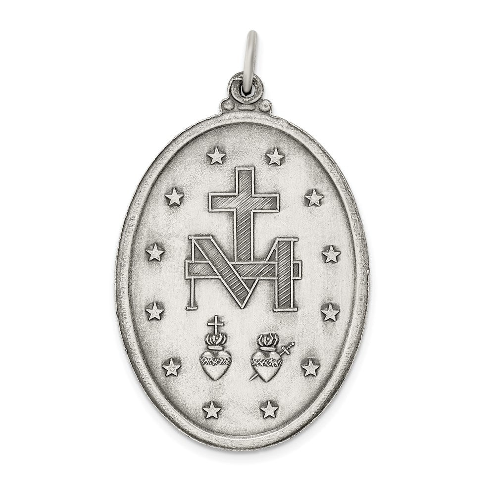 Sterling Silver Antiqued Miraculous Medal QC3494
