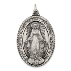 Sterling Silver Antiqued Miraculous Medal QC3494