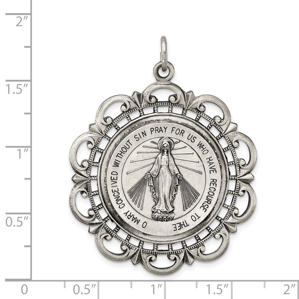 Sterling Silver Antiqued Miraculous Medal QC3500